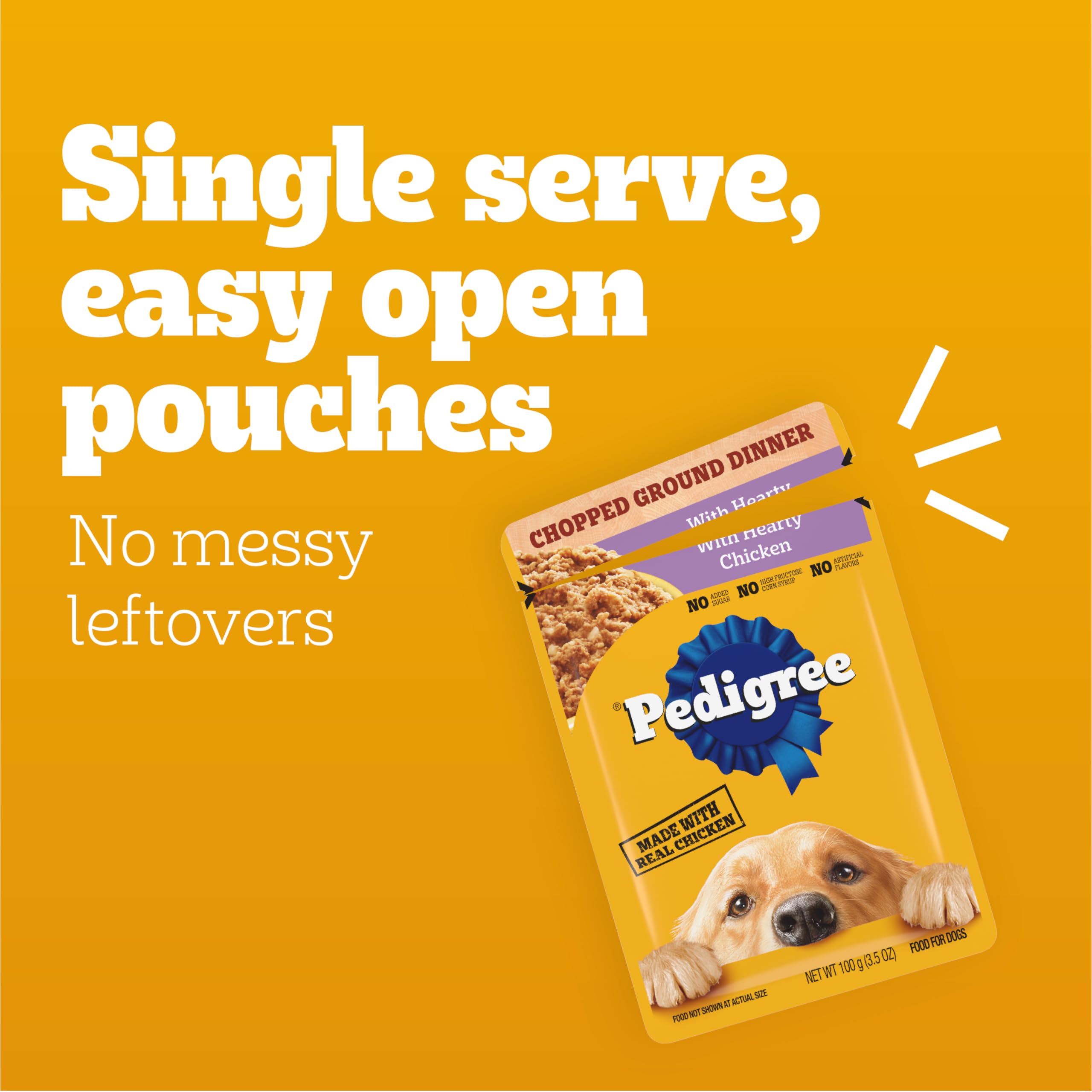 Pedigree chopped ground dinner steam-cooked with real protein aroma