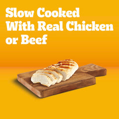 Close-up of Pedigree Chopped Ground Dinner texture with real protein.