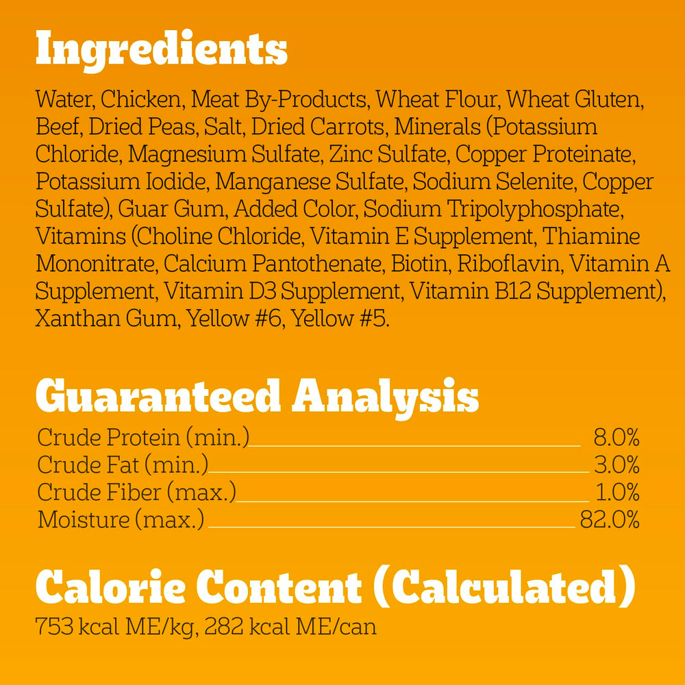 Pedigree Country Stew can label detail showing brand and flavor.