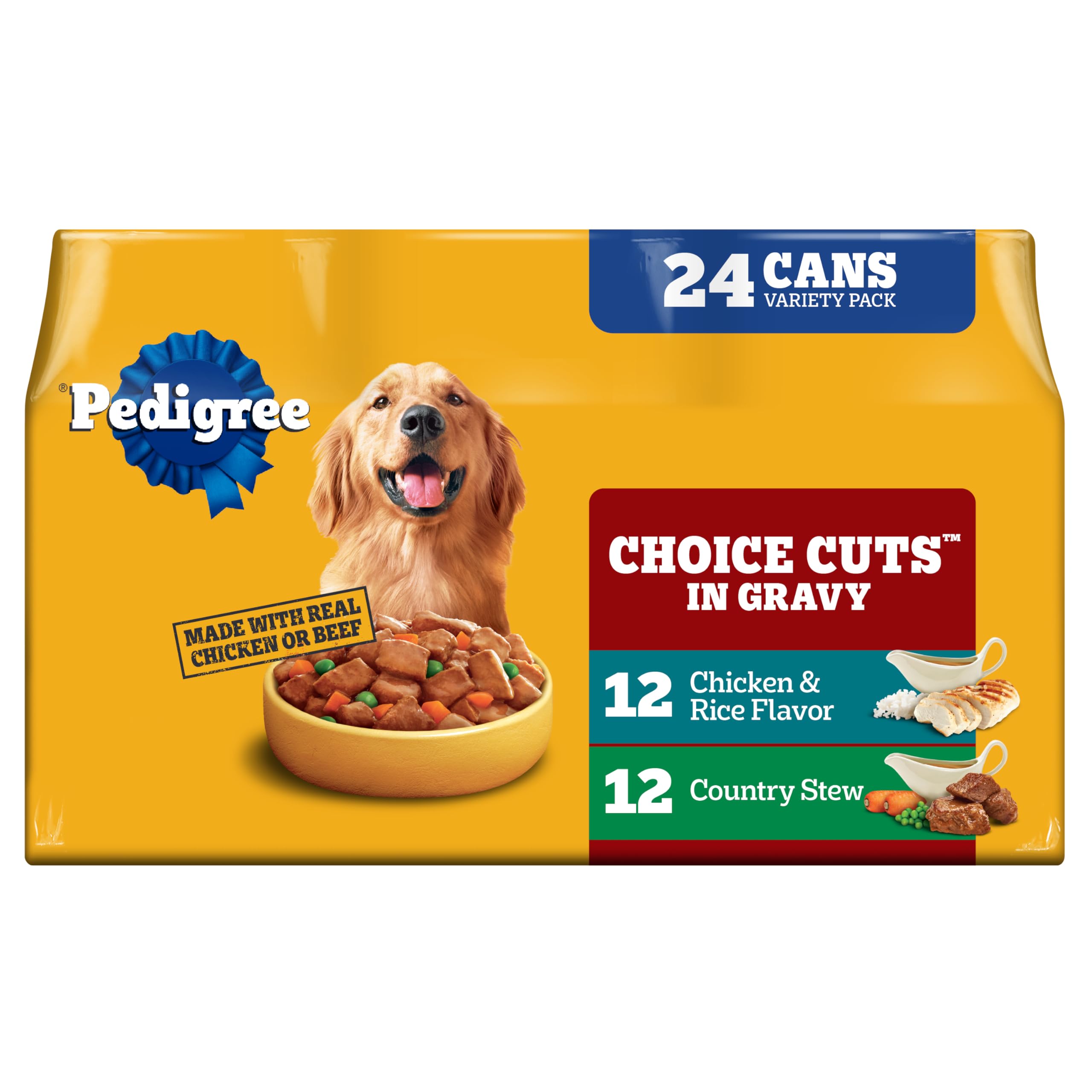 Pedigree Country Stew front can; rich gravy for a satisfying daily meal