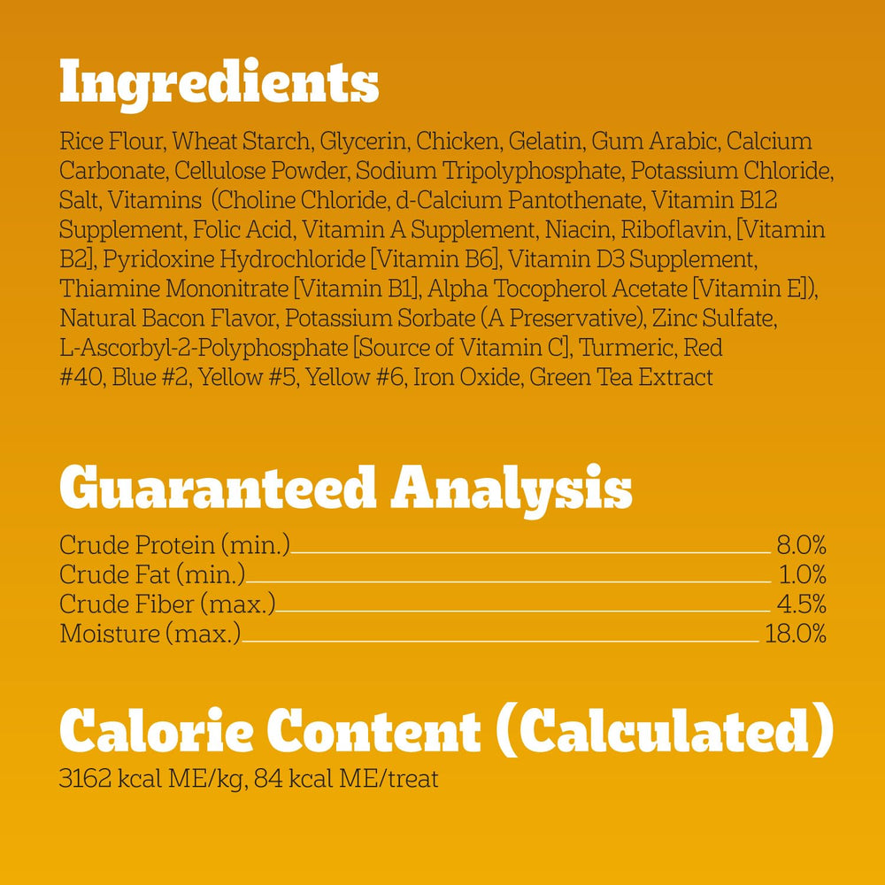 Pedigree Dentastix bacon-flavor treats in-pack display for routines