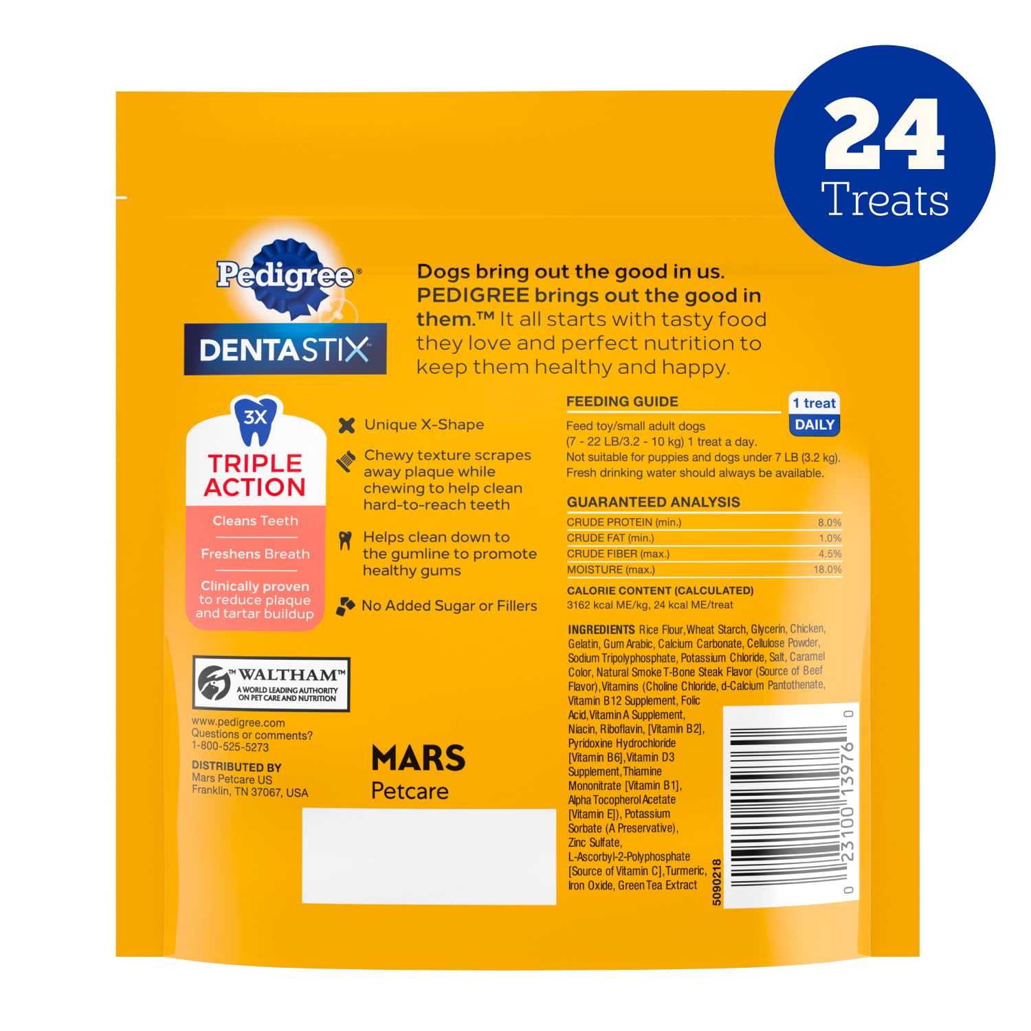 Pedigree Dentastix daily dental care for small breeds.
