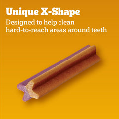 Close-up of chewy texture on Pedigree Dentastix showing plaque scraping action