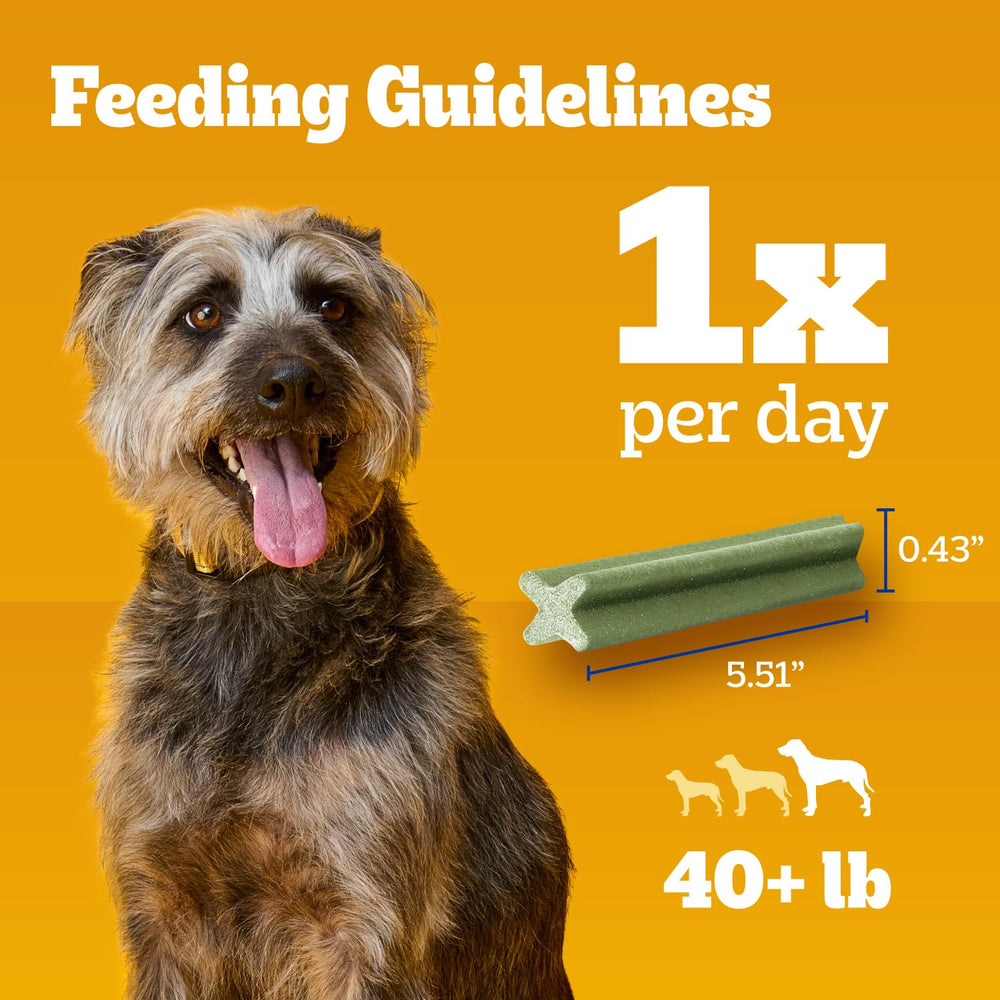 Pedigree Dentastix large dog treats for daily rewards and chew time.