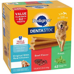Pedigree Dentastix dog chews front view, designed for daily dental hygiene.