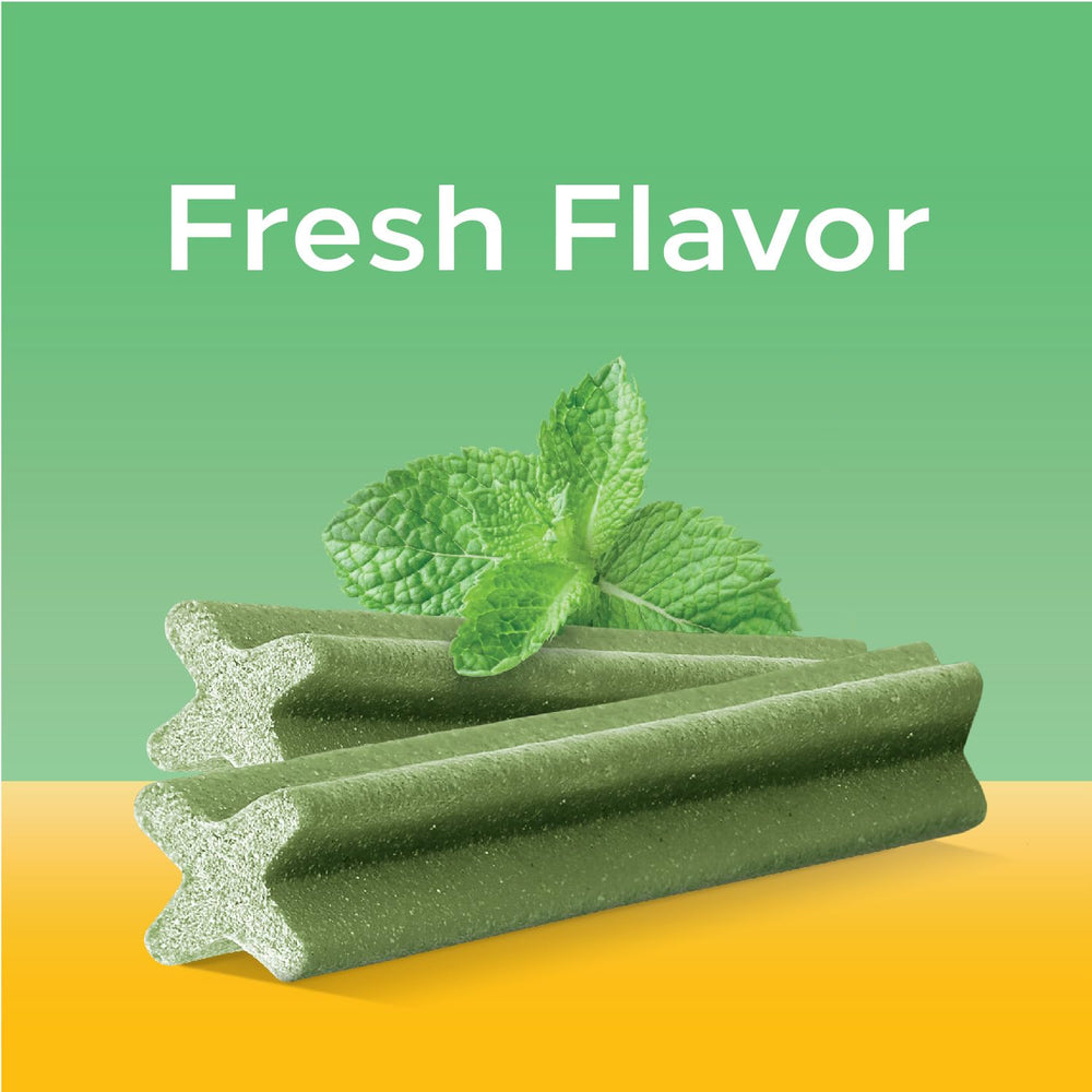 Pedigree Dentastix fresh flavor treats appealing to dogs.