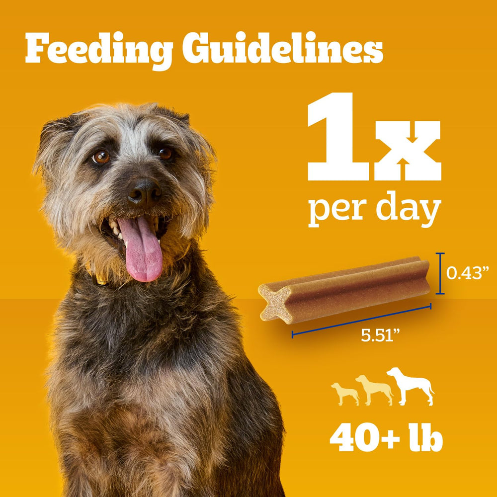 Pedigree Dentastix large dog 32-treats packaging for big dogs