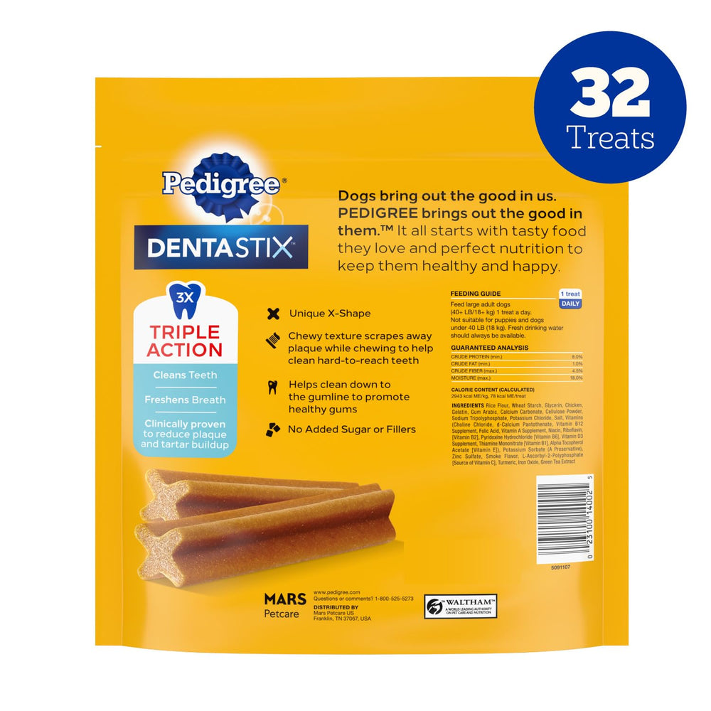 Pedigree Dentastix large dog chewy texture cleaning hard-to-reach areas
