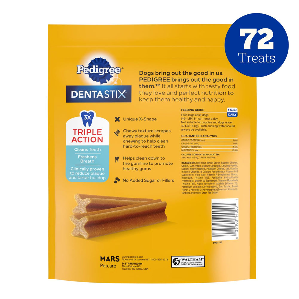 Daily routine use of Pedigree Dentastix chews for large dogs