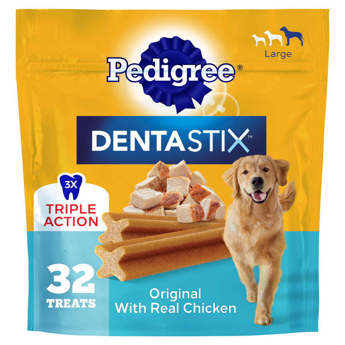 Pedigree Dentastix large dog X-shape chew for plaque removal