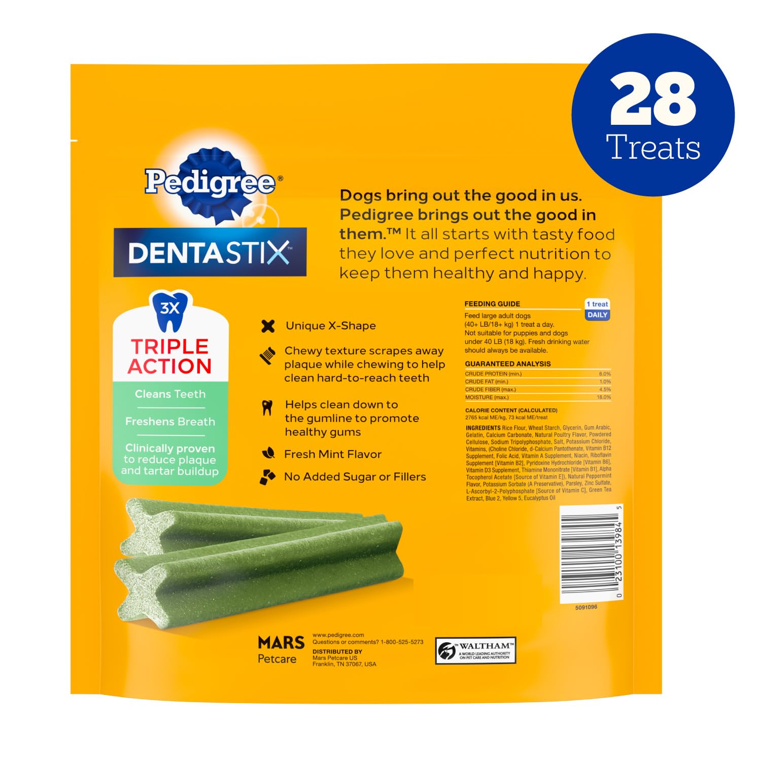 Pedigree Dentastix packaging may vary between shipments.