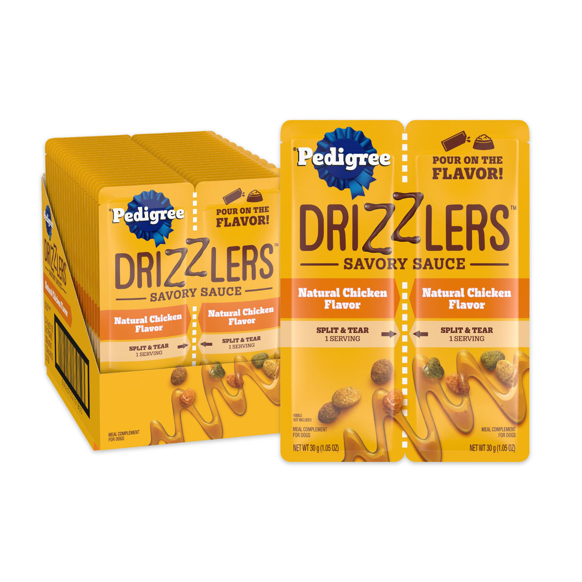 Pedigree Drizzlers dual-serving pouch for easy, portion-controlled meals