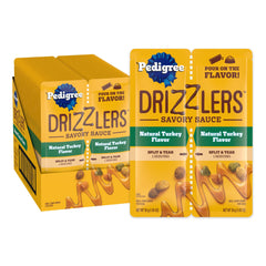Pedigree Drizzlers dual-serving pouch keeps flavor fresh for two meals.