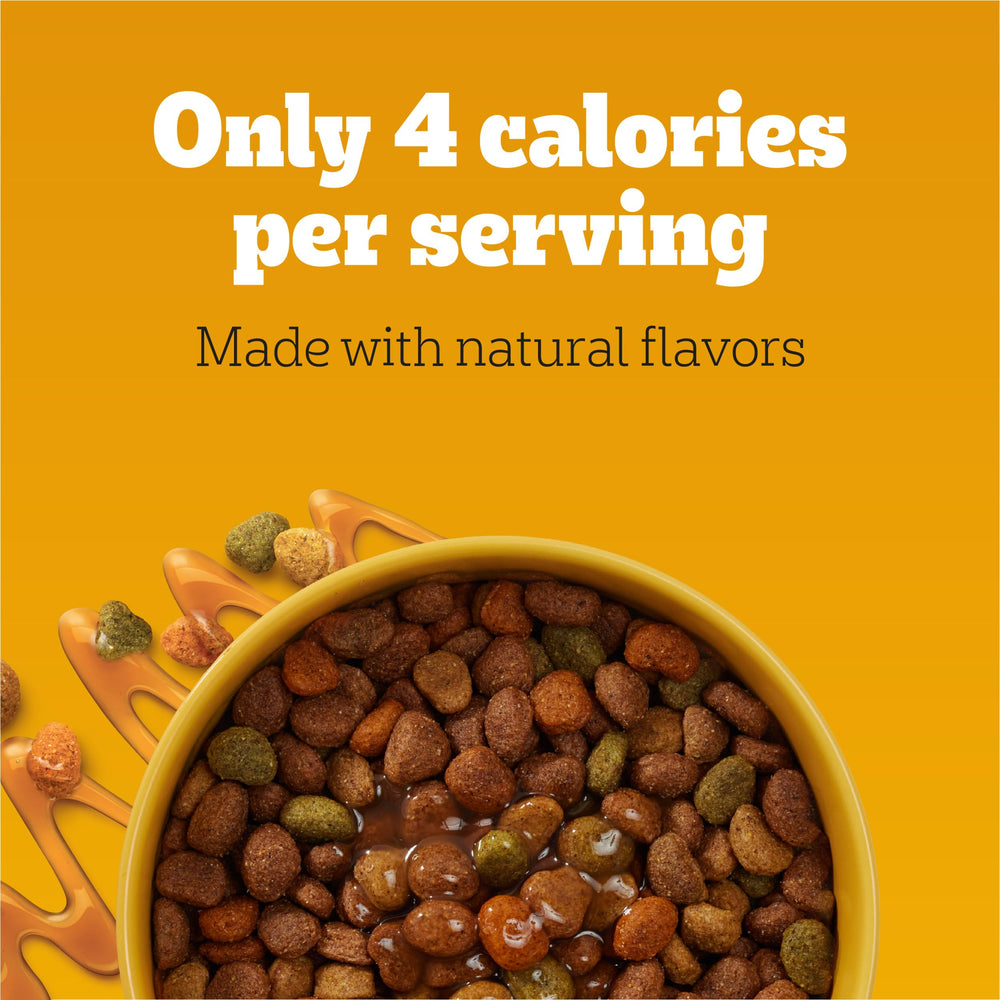 Pedigree Drizzlers kibble coating preserves crunch with savory sauce.