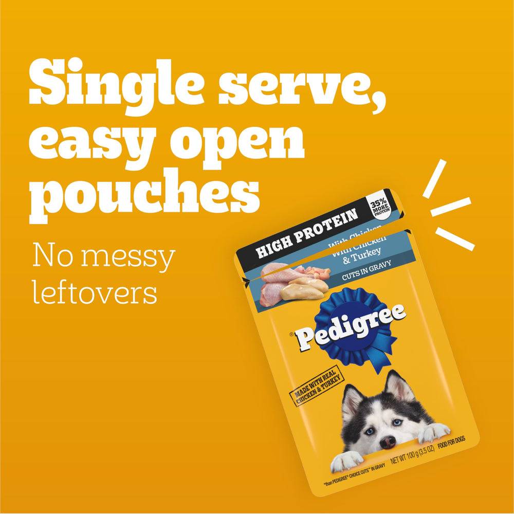Pedigree High Protein meal topper for kibble to boost flavor