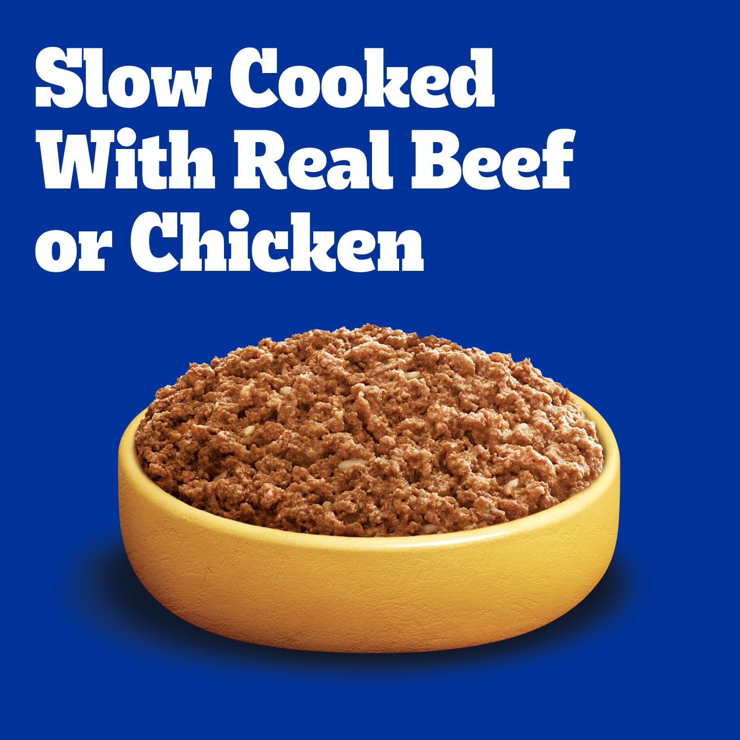 Pedigree High Protein wet dog food adult serving image showing balanced nutrition.