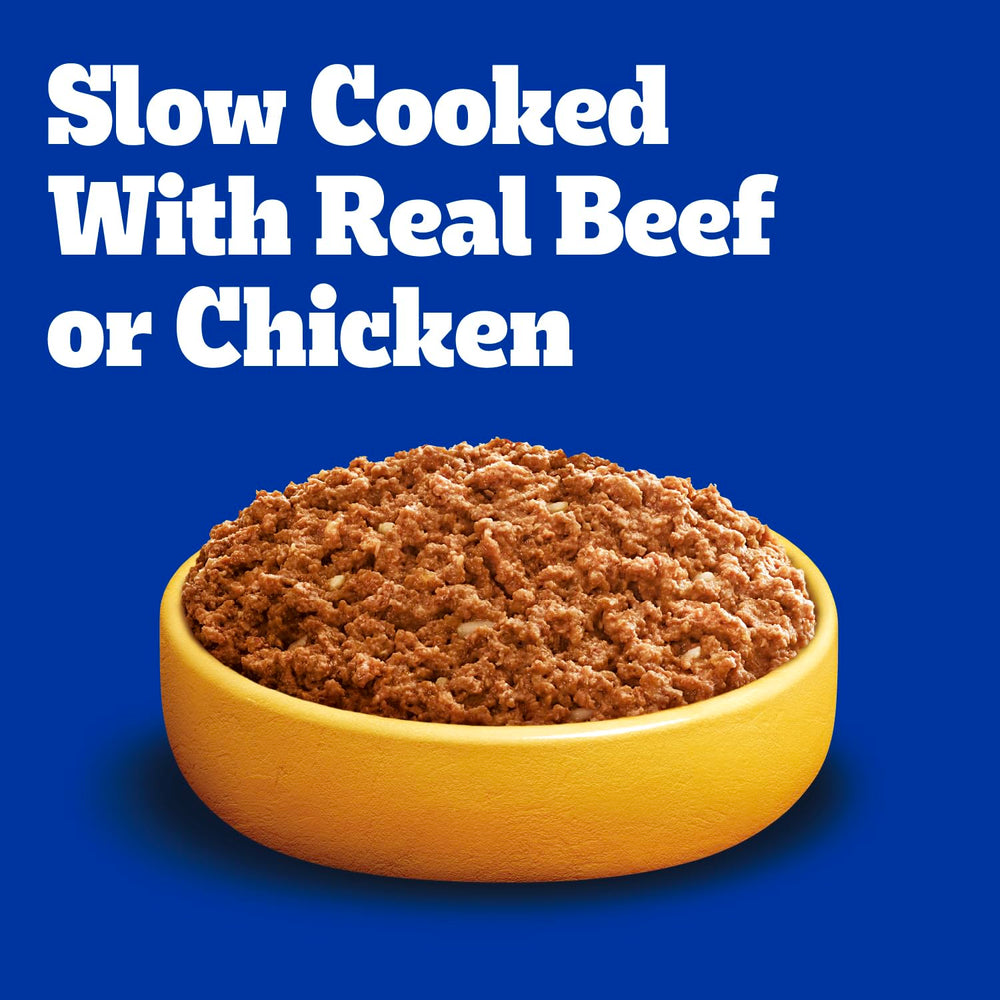 Pedigree High Protein wet dog food adult serving image showing balanced nutrition.