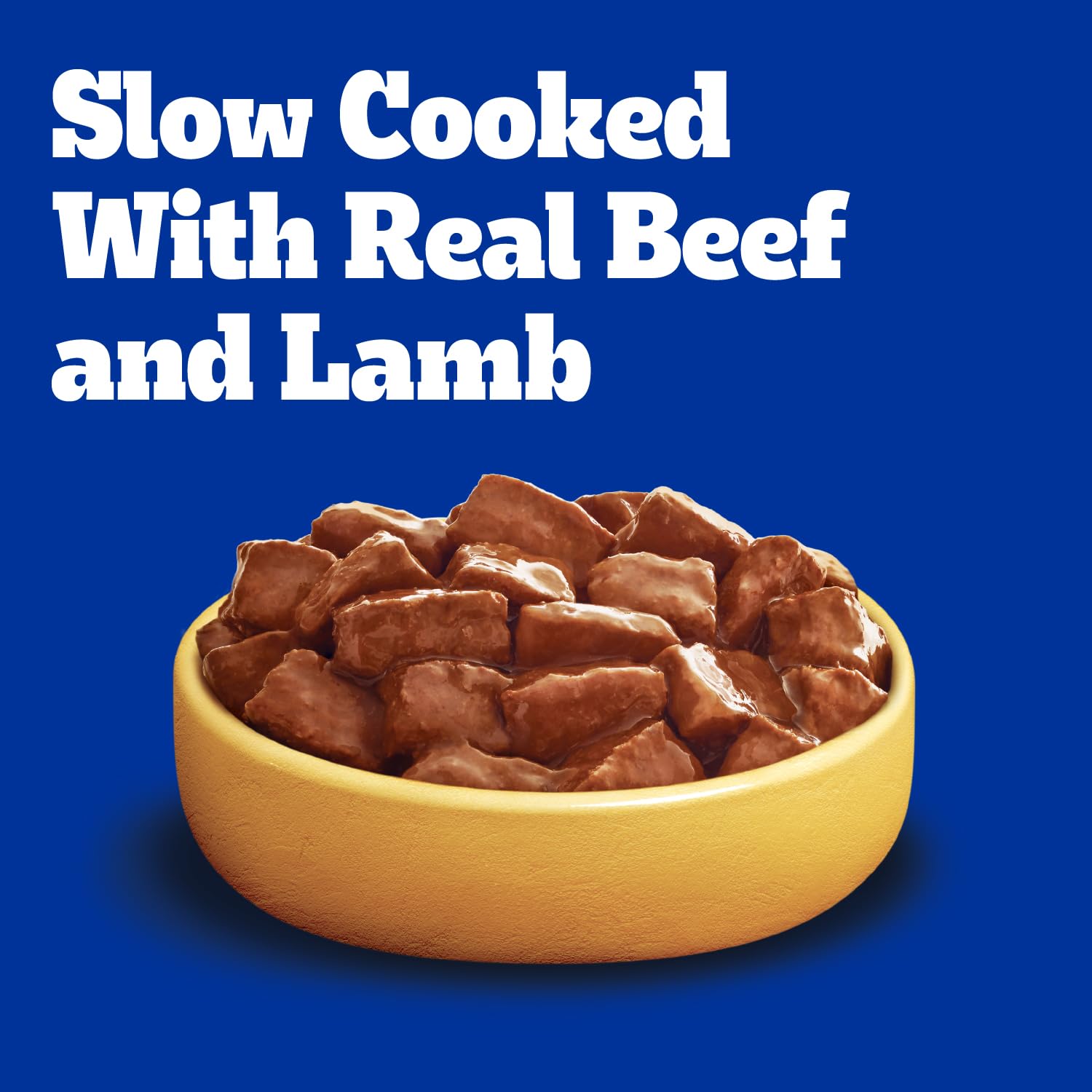 Pedigree high-protein dog food with real beef and lamb pieces