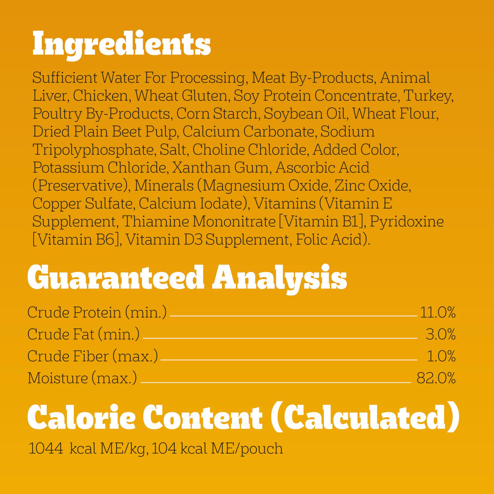 Pedigree High Protein wet food packaging highlighting real poultry