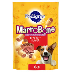 Pedigree MarroBone beef bone marrow treats for small dogs, perfect for training rewards.