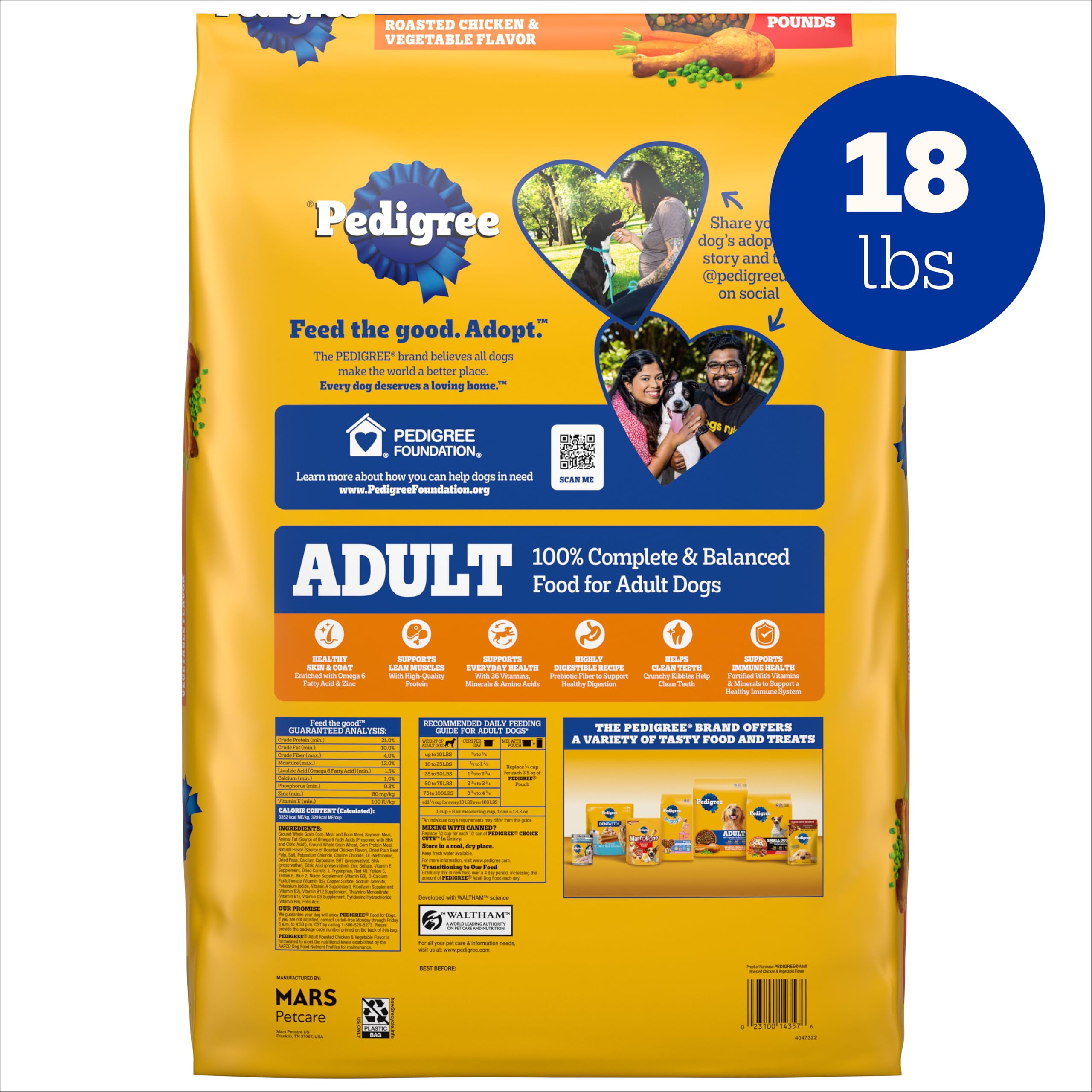 Omega-6 and zinc in Pedigree support a healthy skin and coat.