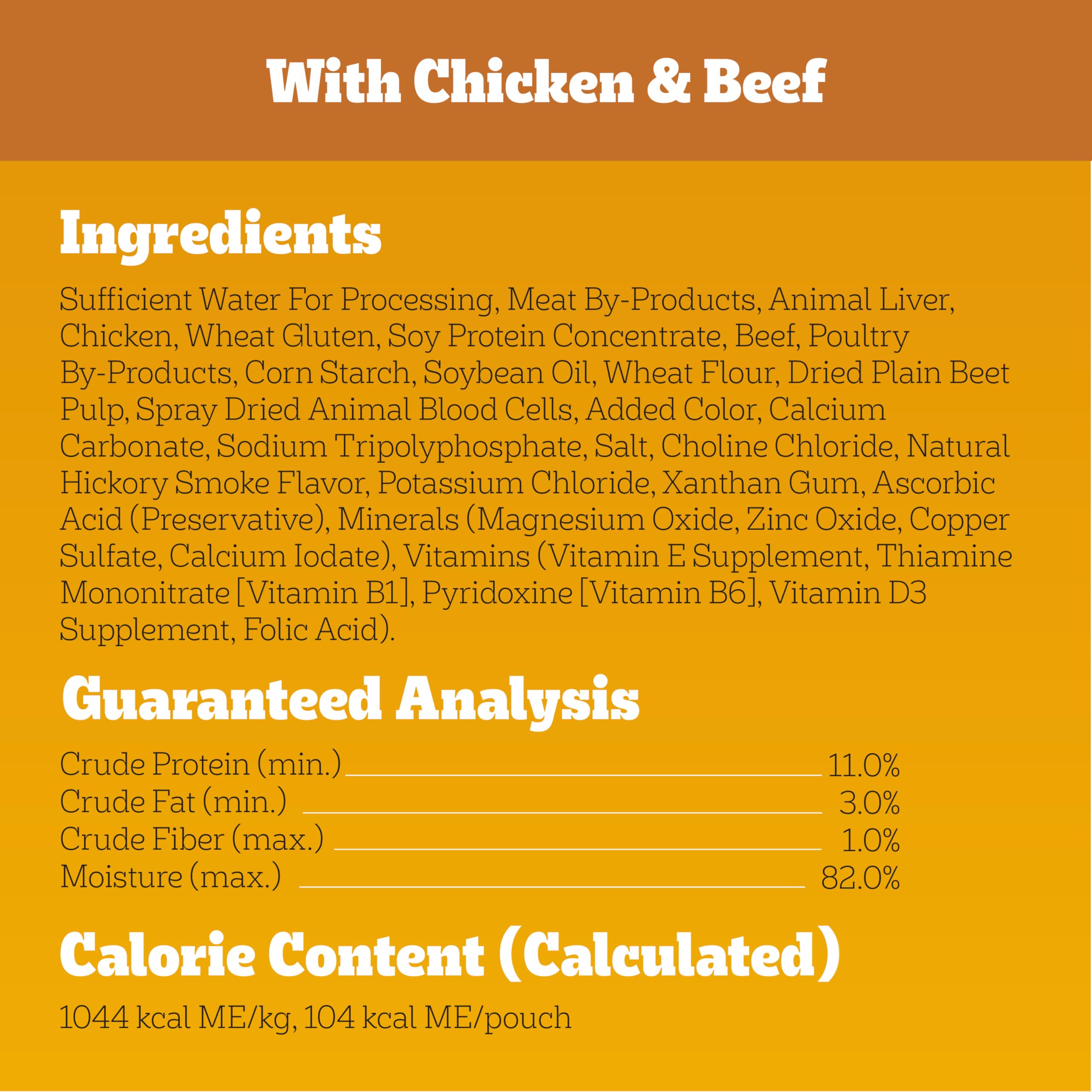Pedigree Steam-cooked real meat delivers robust flavor in every pouch.