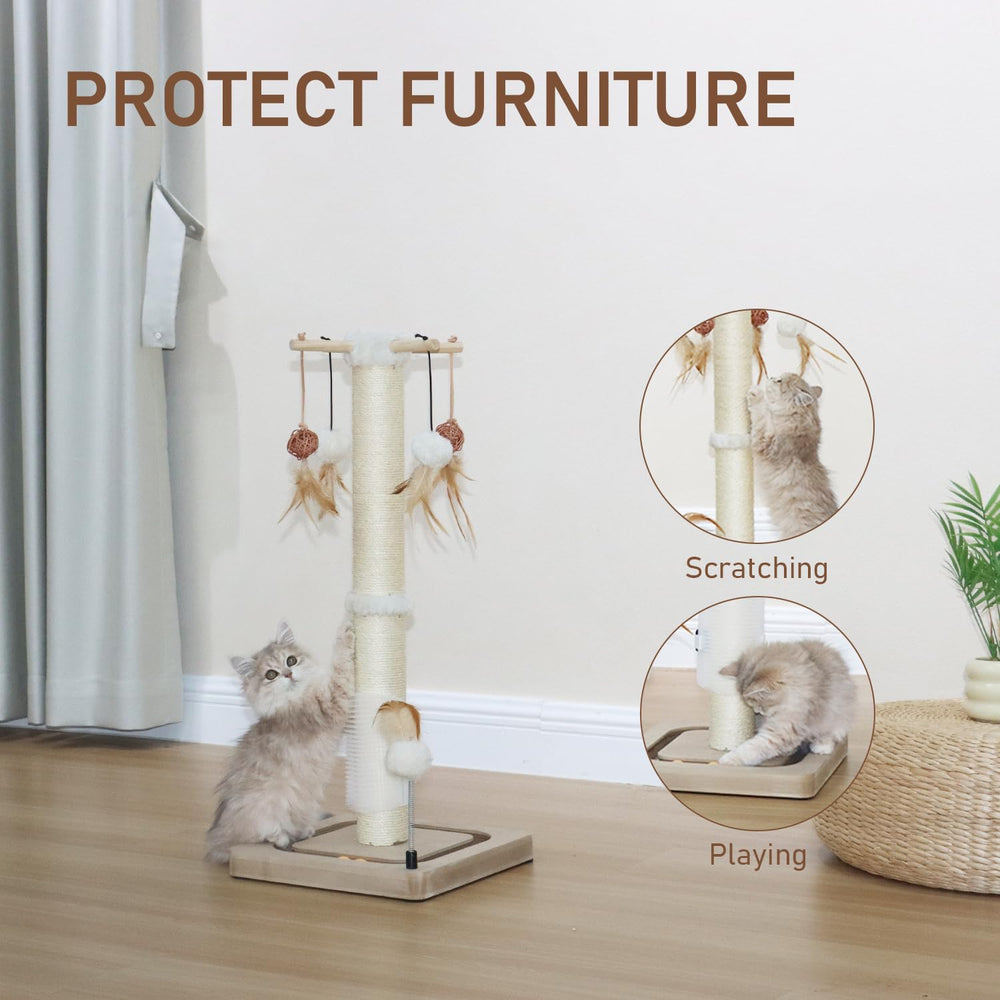 Peekab sturdy base plate provides stable support for the scratching post.
