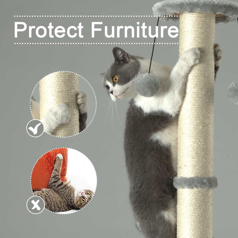 PEEKAB cat post with hanging ball for interactive play