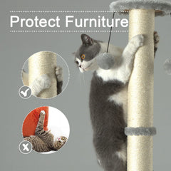 PEEKAB cat post with hanging ball for interactive play