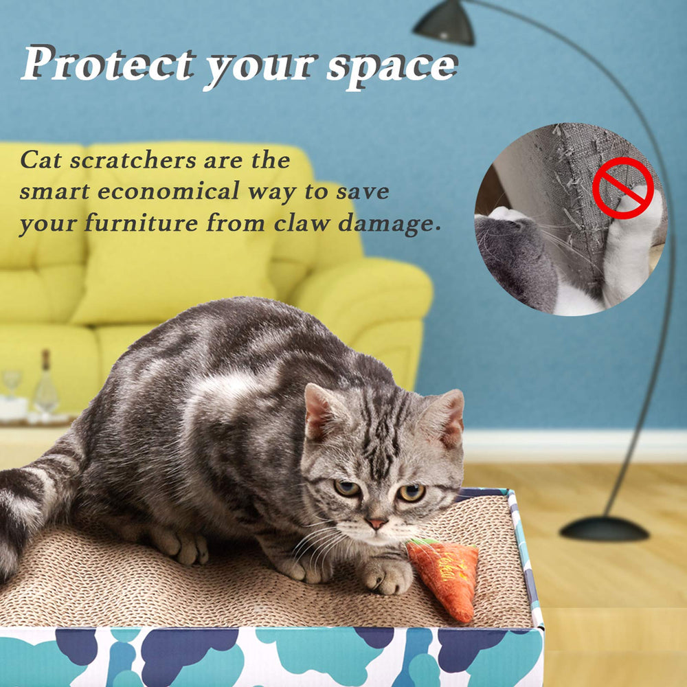 PEEKAB cat scratcher cardboard close-up highlights durable corrugated surface for long-lasting play.