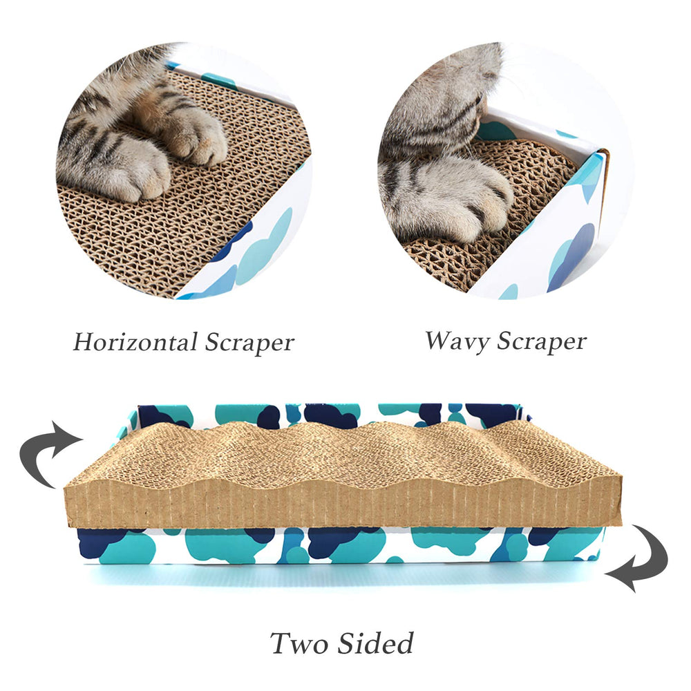 PEEKAB cat scratcher cardboard side B offers double surface for extended use.