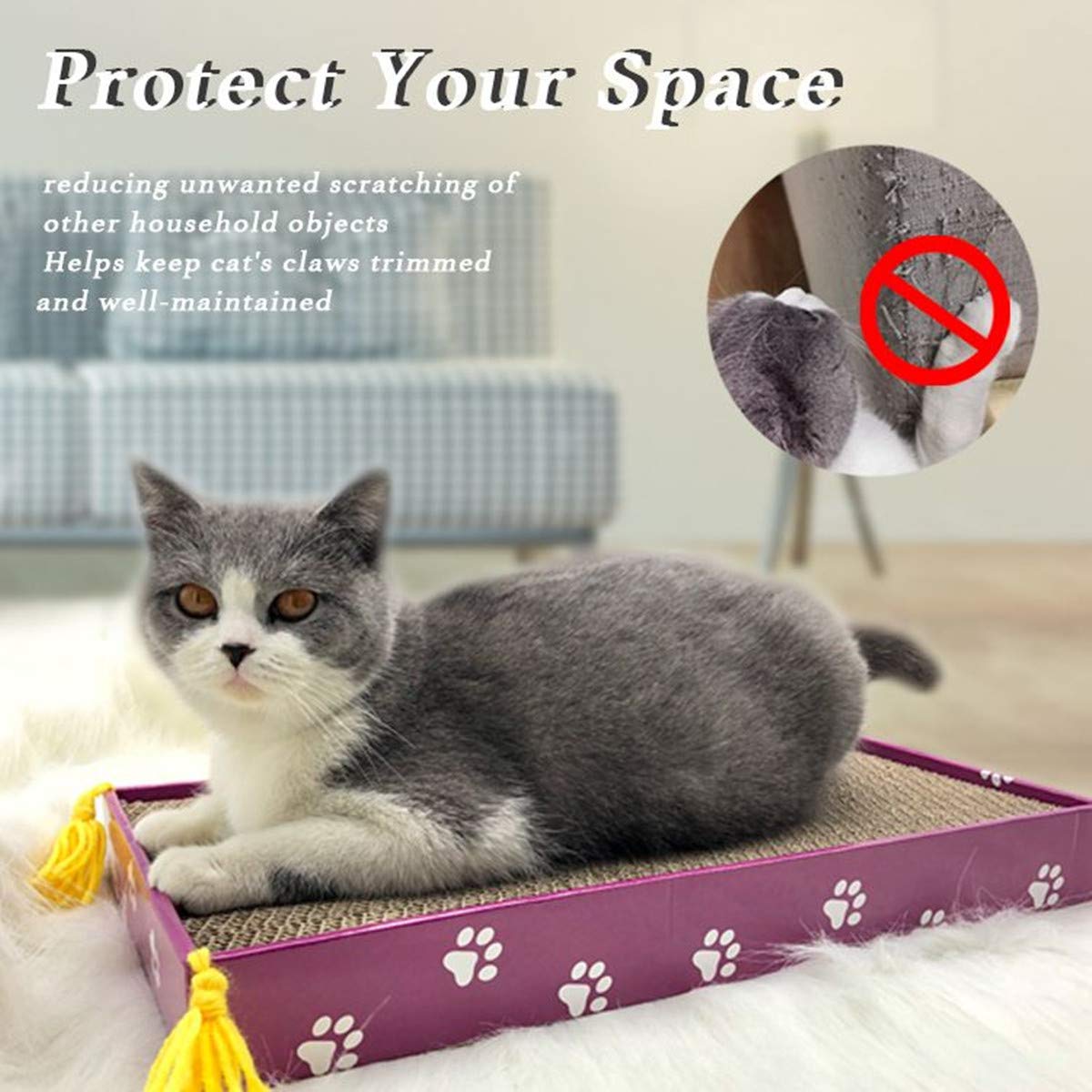 PEEKAB cat-scratcher-wide-box-design highlights floor-cleaning box construction.