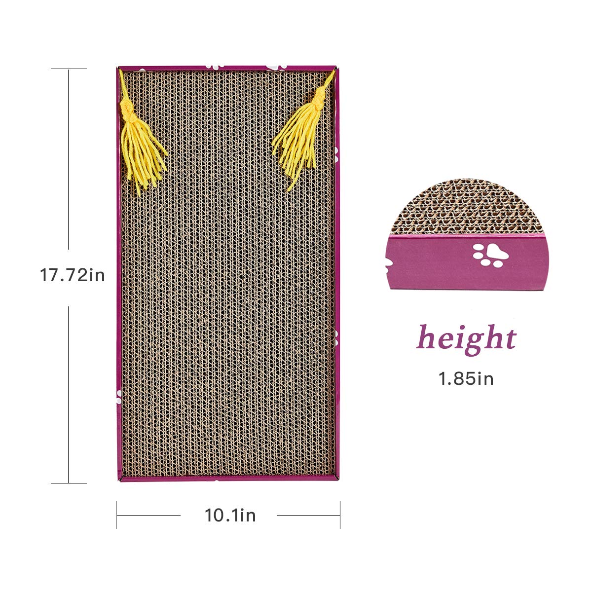 PEEKAB cat-scratcher-wide-tassel feature adds visual appeal for pets.