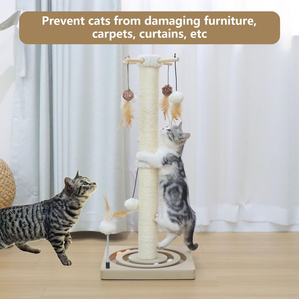 PEEKAB cat scratching post beige color blends with home décor.