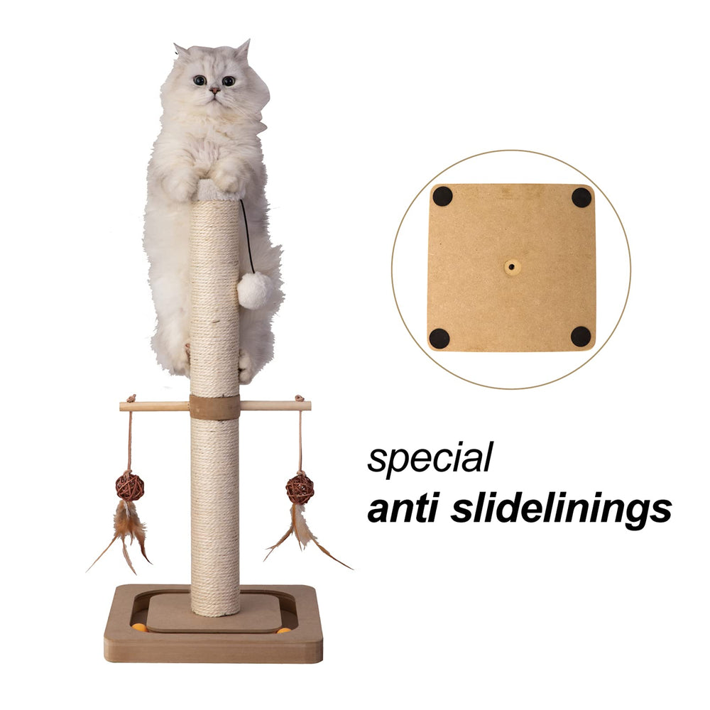 PEEKAB Cat Scratching Post easy assembly with screws and wrench.