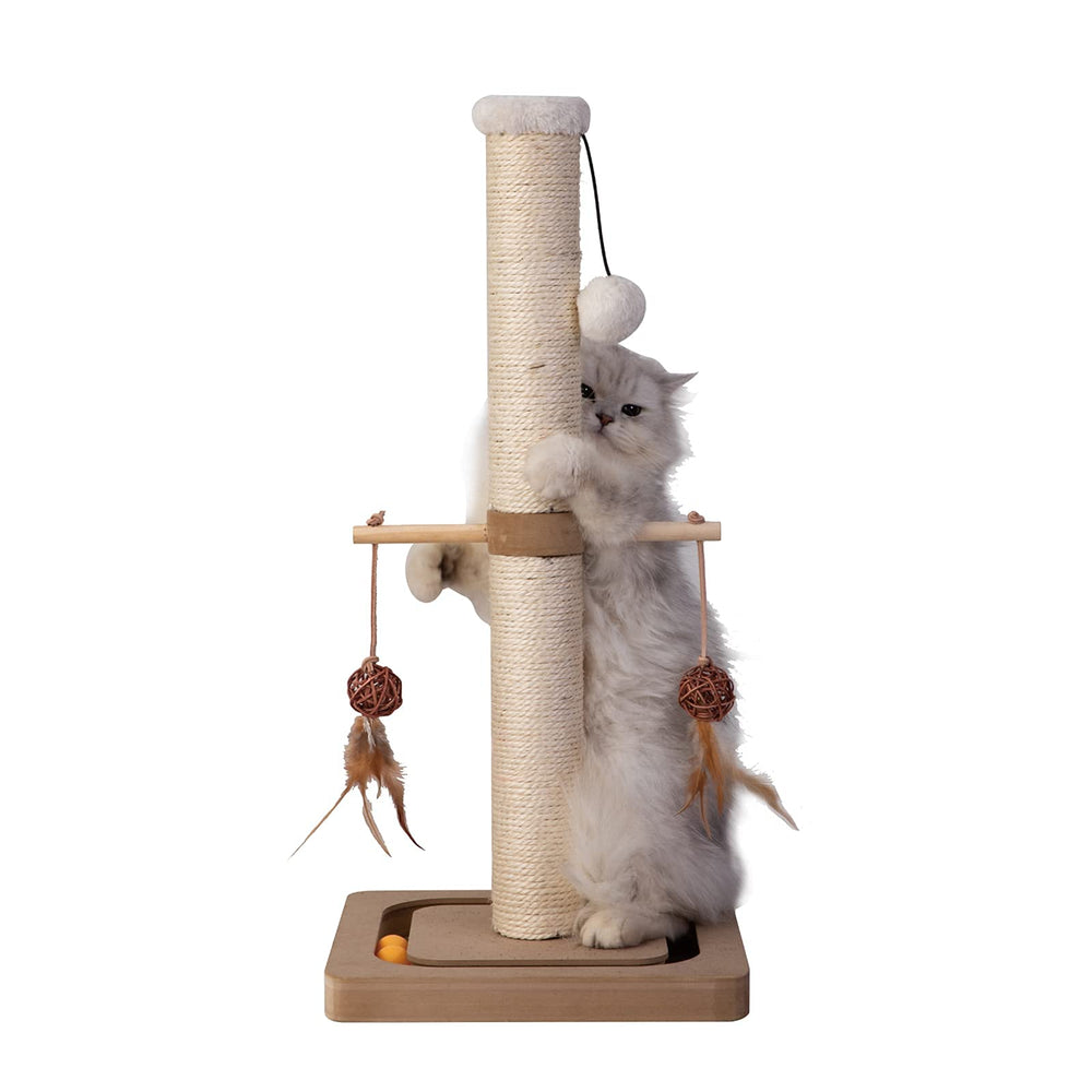PEEKAB Cat Scratching Post indoor-friendly 25in height fits home decor.
