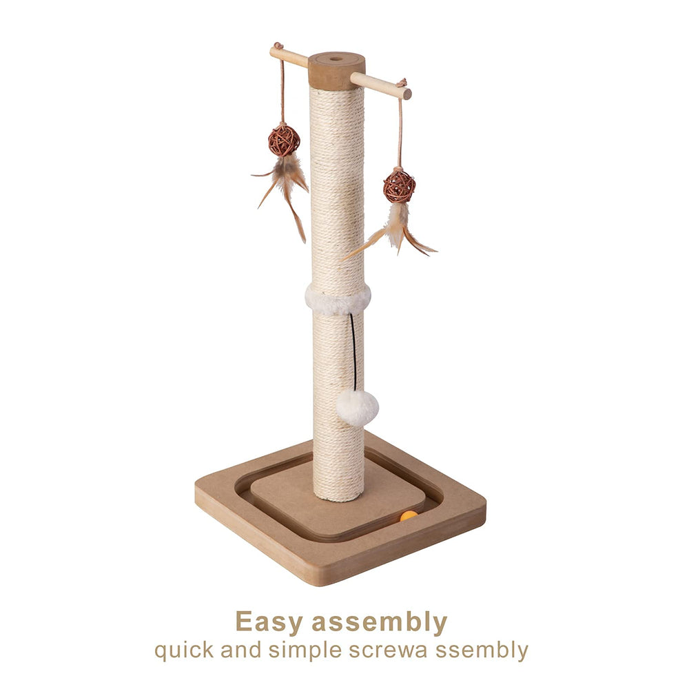 PEEKAB Cat Scratching Post natural sisal wrap promotes healthy claws.