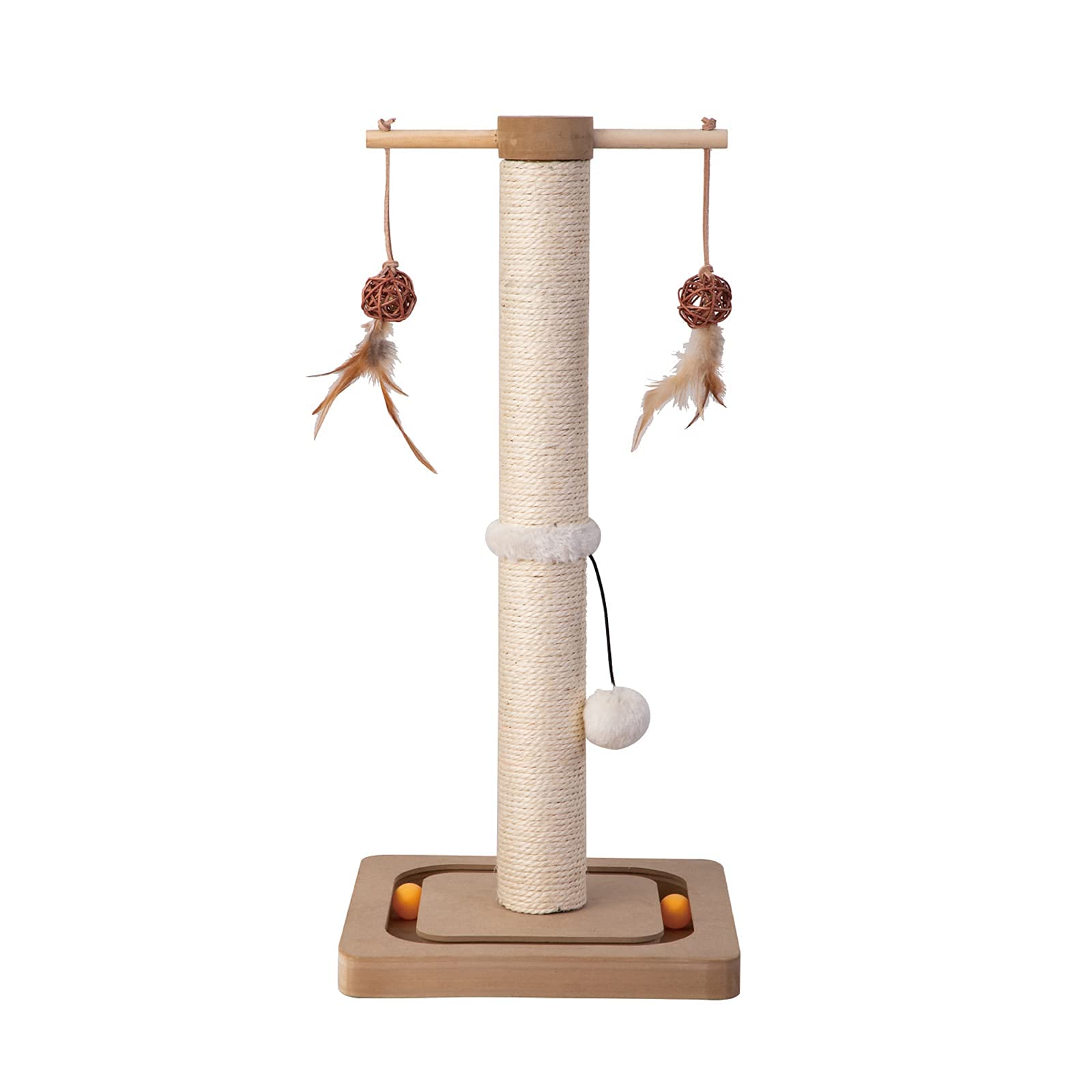 PEEKAB Cat Scratching Post recyclable wood base ensures sturdy support.