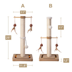 PEEKAB Cat Scratching Post two birds on branches boosts interactive fun.