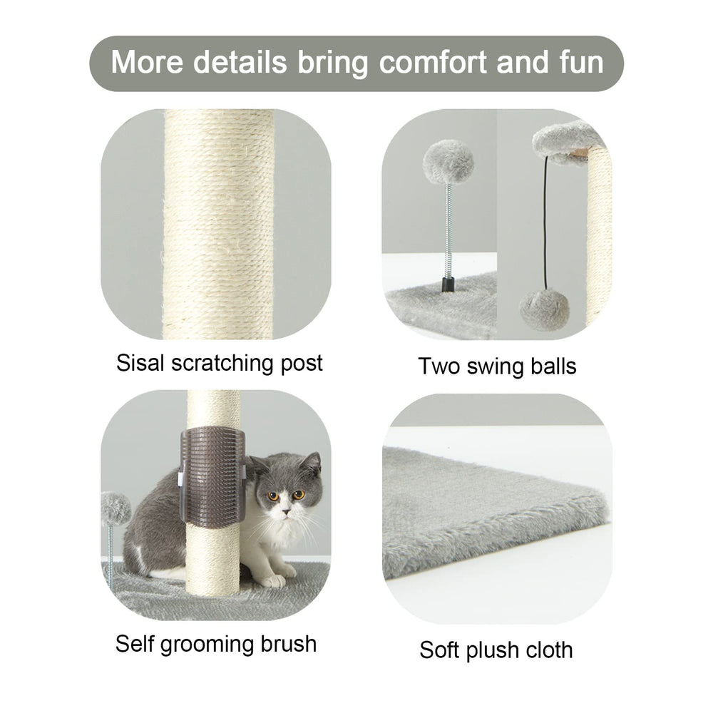 PEEKAB self-massage brush on cat scratching post for relaxation