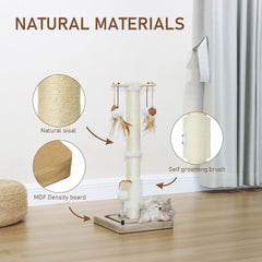 Peekab vertical scratcher supports kittens to stretch safely and comfortably.