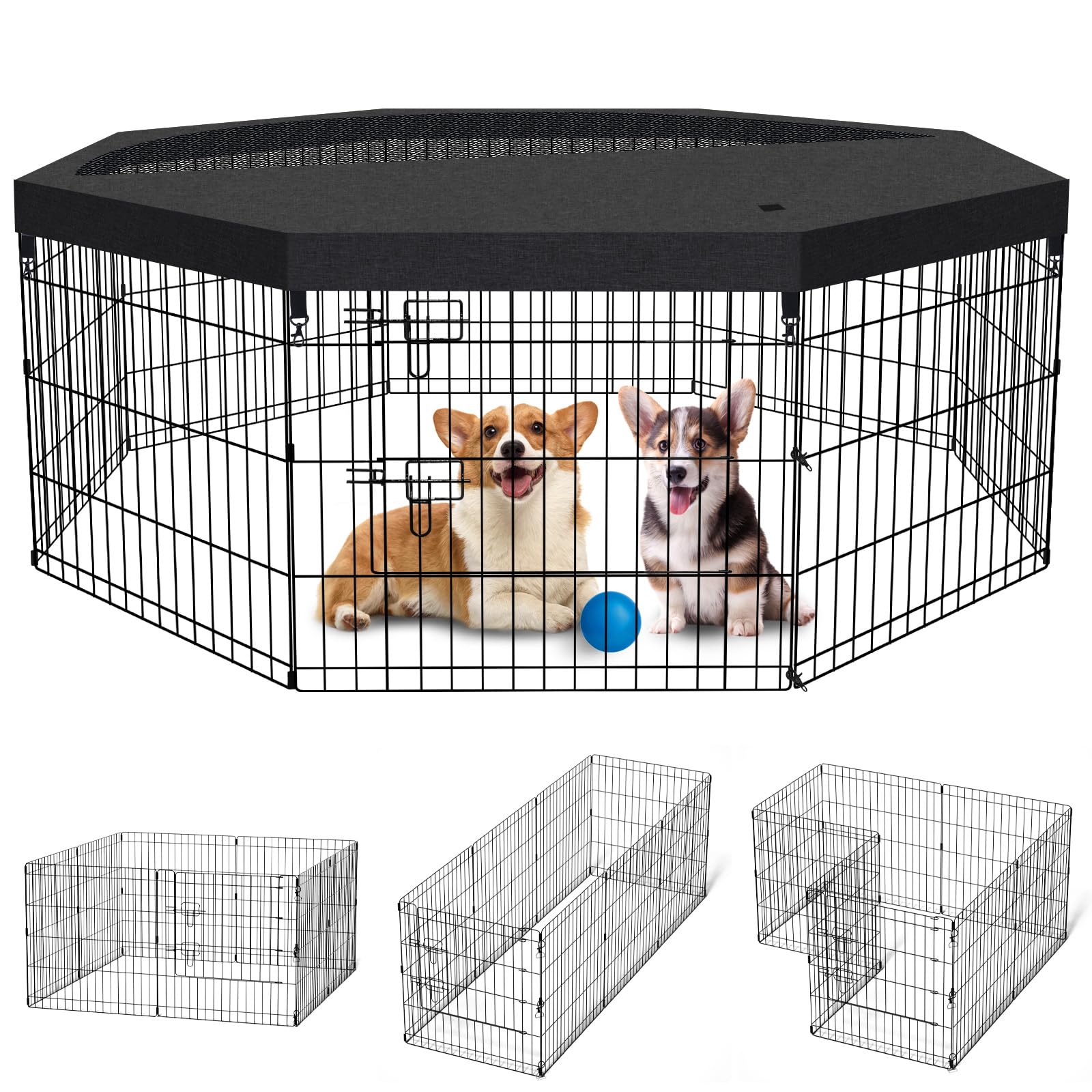 Peekaboo dog pen 8-panel foldable setup for quick, secure indoor or outdoor play.