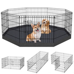 Peekaboo dog pen 8-panel folding setup for versatile indoor or outdoor play.