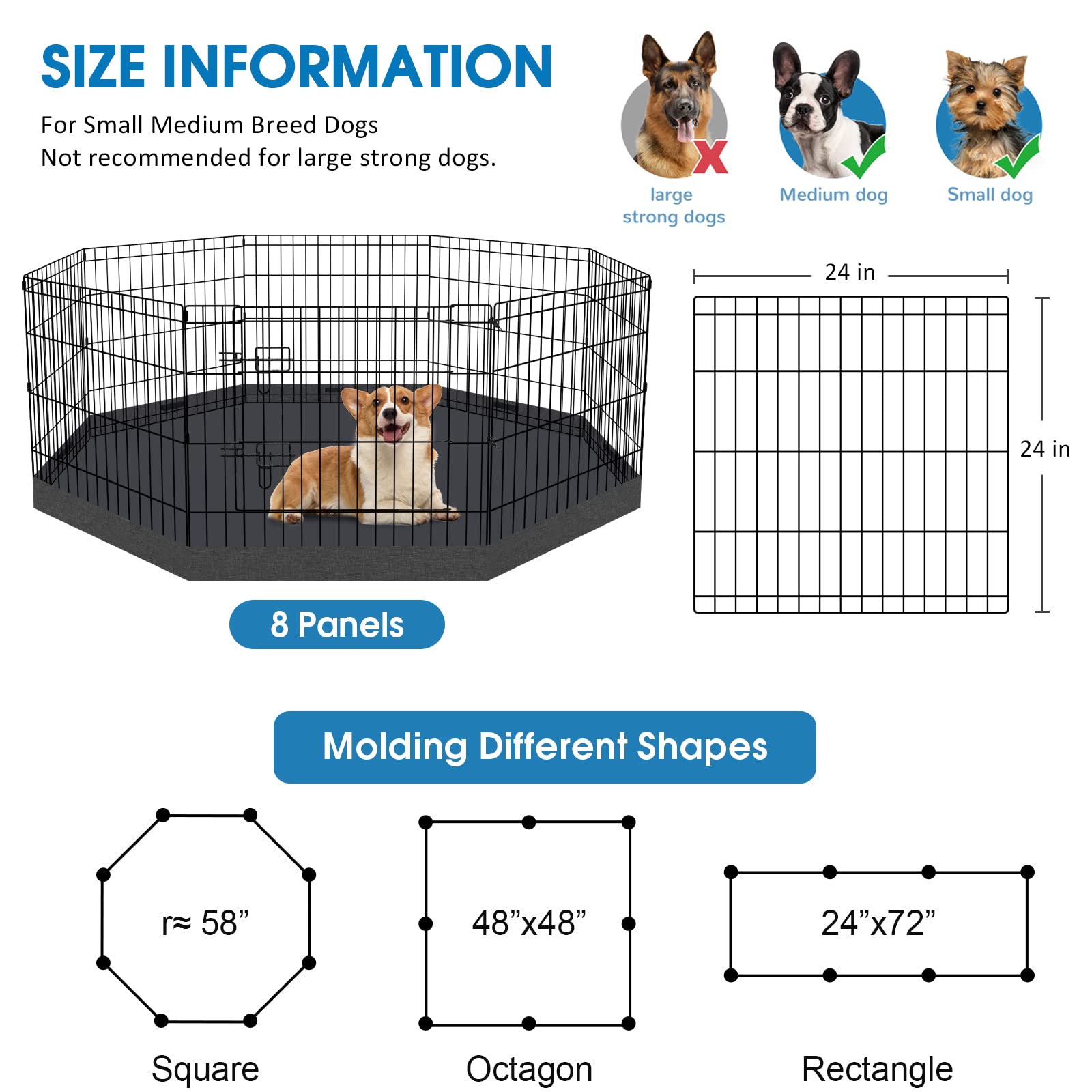 Peekaboo dog pen bottom pad inside keeps paws dry during playtime.