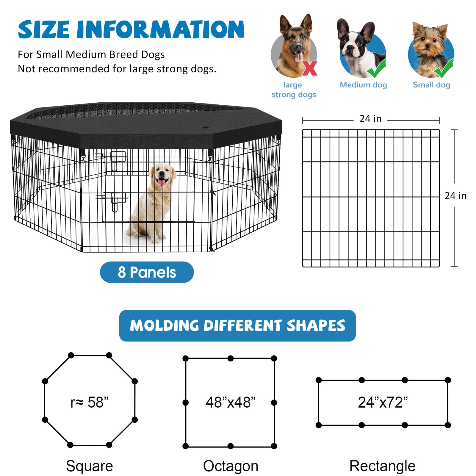 Peekaboo dog pen bottom pad oxford fabric provides comfy, washable base.