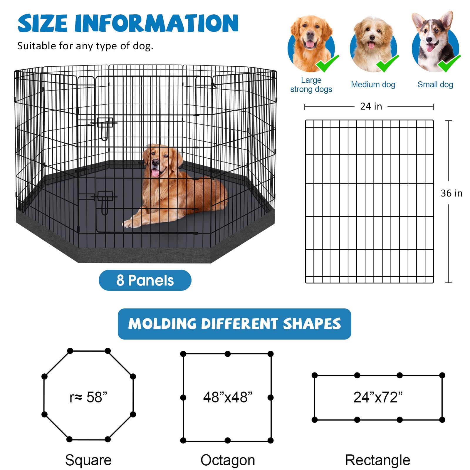 Peekaboo dog pen bottom pad provides cushioned comfort and easy cleaning.