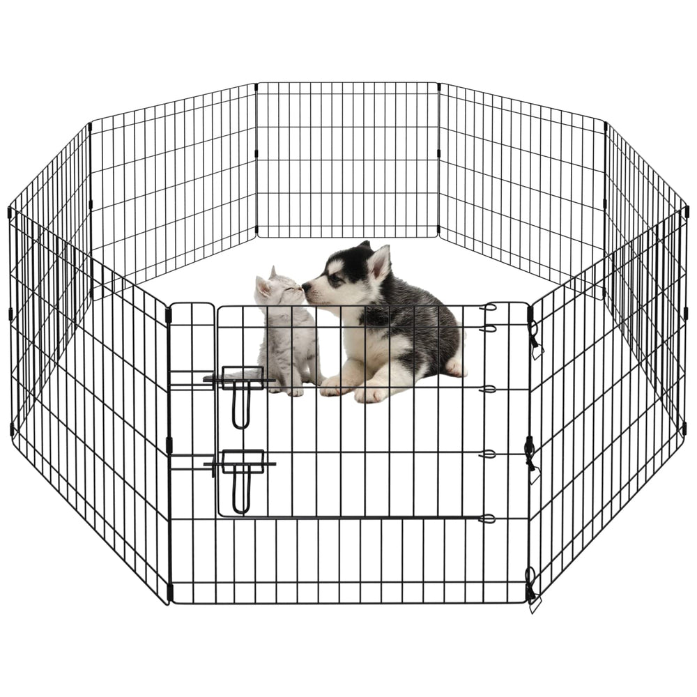 Peekaboo dog pen folded for compact storage and quick setup.