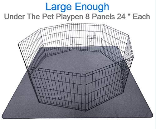 Peepeego pads protect carpet and furniture in puppy playpen.