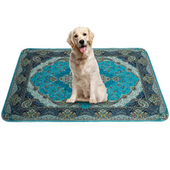 Peepeego washable 36x36 inch pad with waterproof backing keeps floors dry.