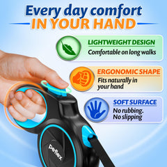 Peflex 360° swivel prevents tangles for uninterrupted dog walks.